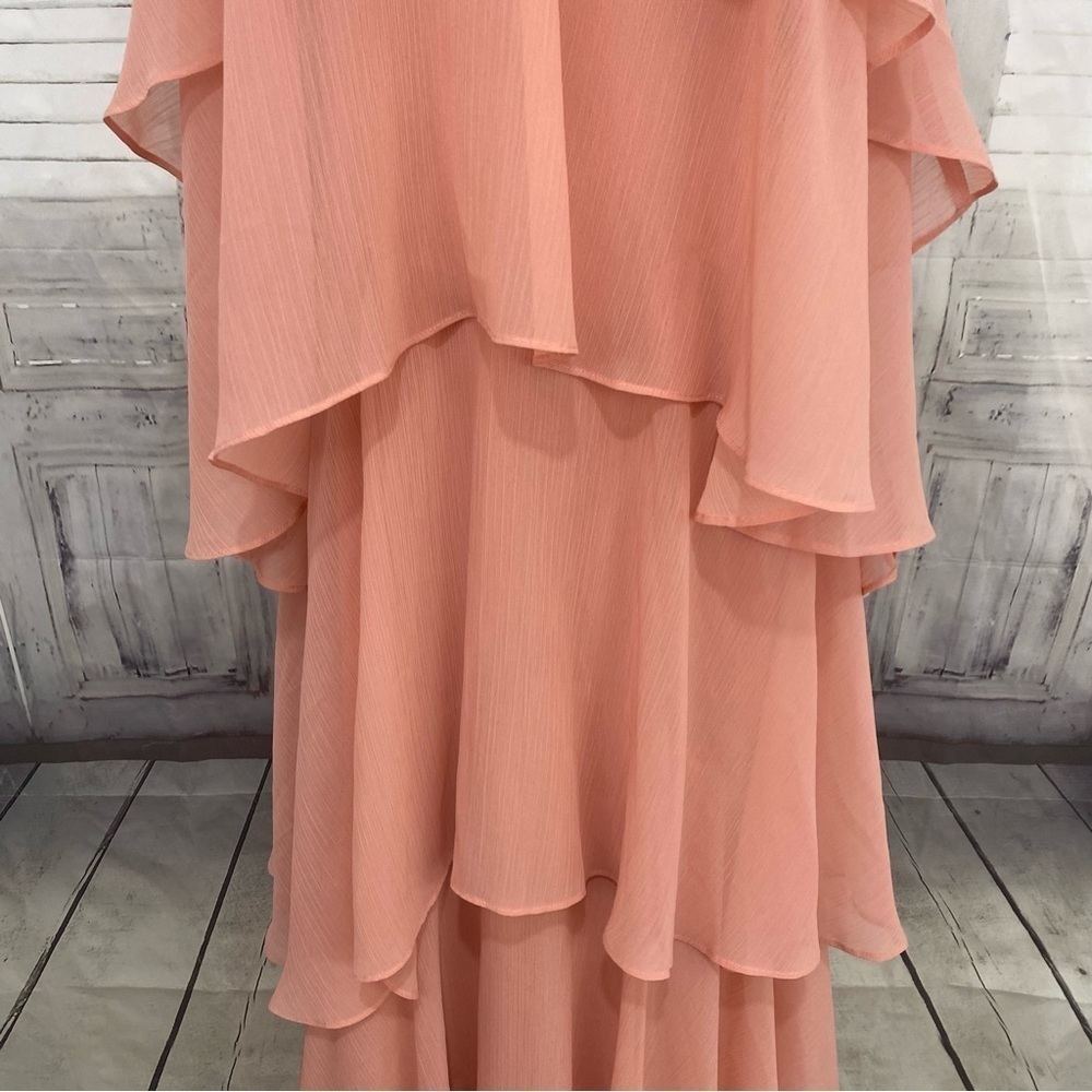 Antonio Melani Mariella Crinkled Chiffon Halter Neck Sleeveless Maxi Dress Pink - Picture 9 of 14